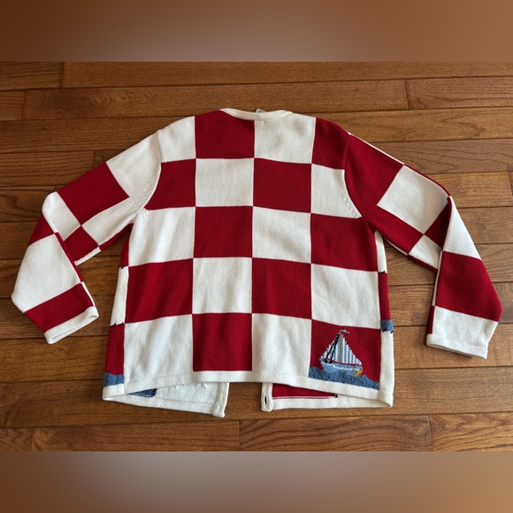 Northern Reflections sailboat cardigan - Picture 3 of 10
